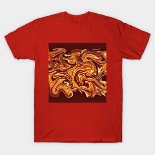 Abstract Fluid Golden Texture T-Shirt